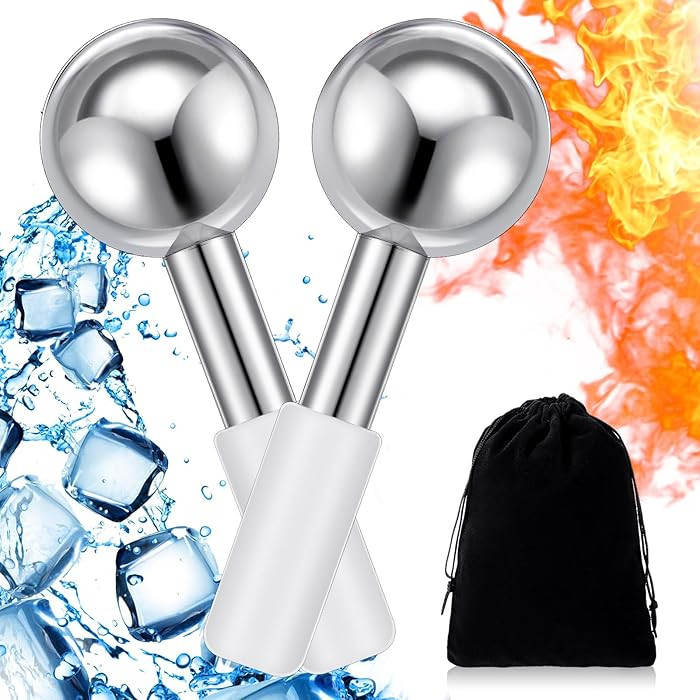 Baderke 2 Pcs Ice Globes for Face Stainless Steel Cooling Globes Unbreakable Cooling Roller Women... | Amazon (US)