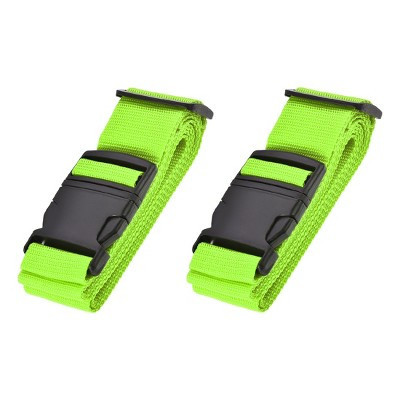 Unique Bargains Adjustable PP Travel Luggage Straps with Buckle Label 2 Pcs Light Green | Target