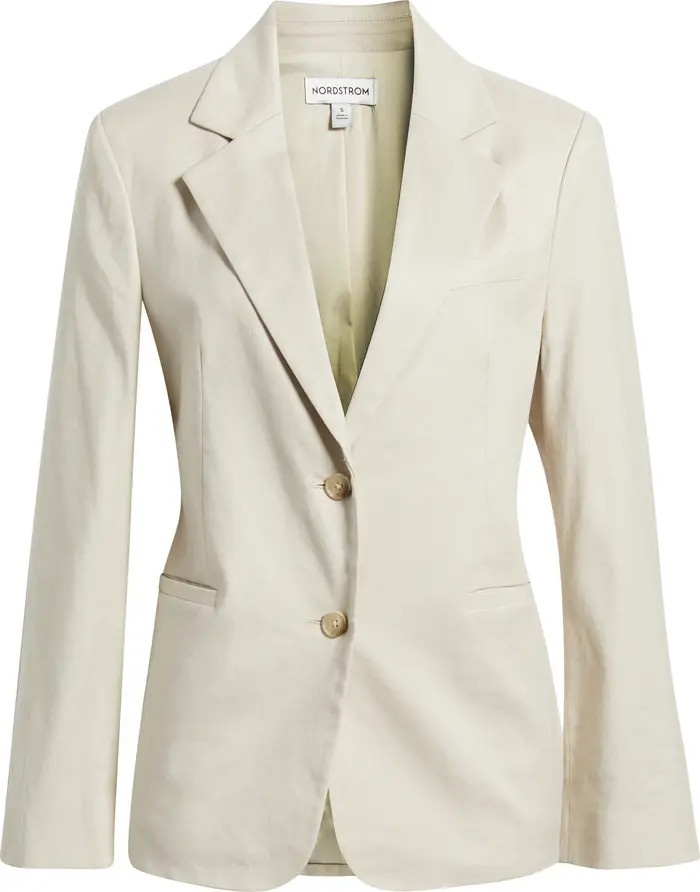 Nordstrom Stretch Linen Blend Boyfriend Blazer | Work Wearing | Work Wear Style | Nordstrom