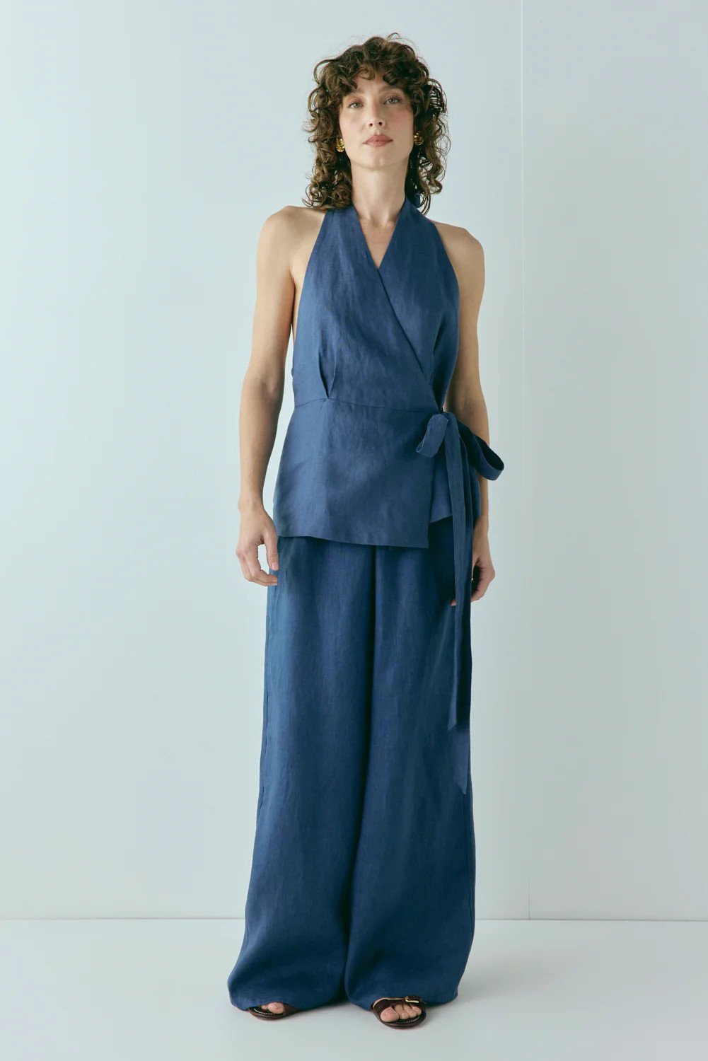 Raya Linen Pants Navy | VRG Grl