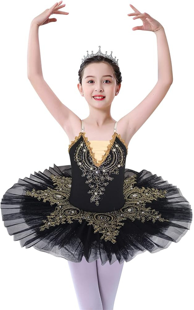 ZX Girl's Ballet Swan Lake Tutu Costume Professional Camisole Skirted Leotard Ballerina Dancewear... | Amazon (US)