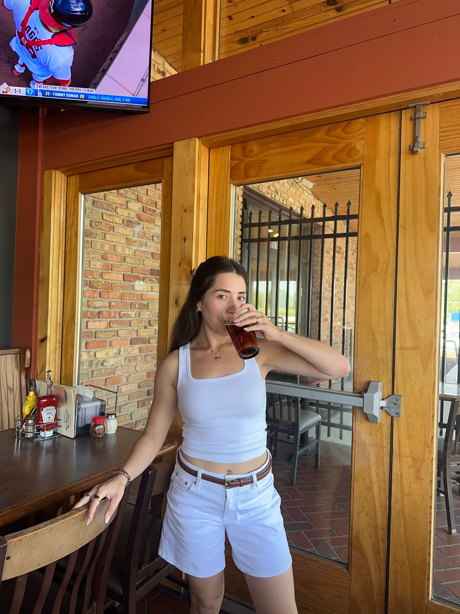 Top is aritzia, shorts are American Eagle, shoes/belt are Amazon! Can't find exact belt but linked very similar. Beer is my husbands 🤣

#LTKPetite #LTKFindsUnder50 #LTKSummerEdit