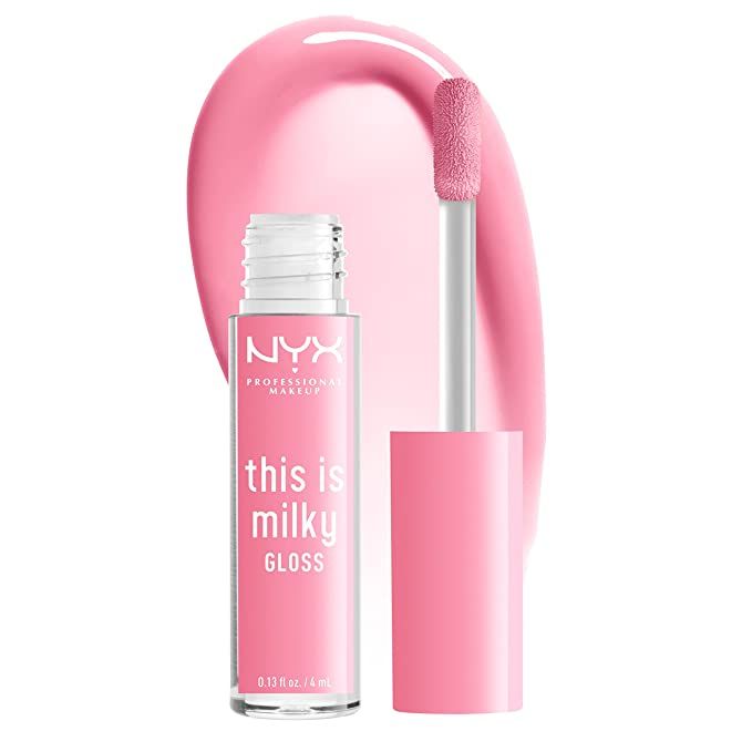 NYX PROFESSIONAL MAKEUP This Is Milky Gloss, Vegan Lip Gloss, 12 Hour Hydration - Milk It Pink (S... | Amazon (US)