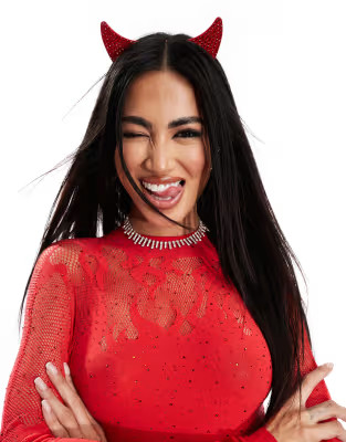 Ann Summers halloween diamante devil horn headband in red | ASOS | ASOS (Global)