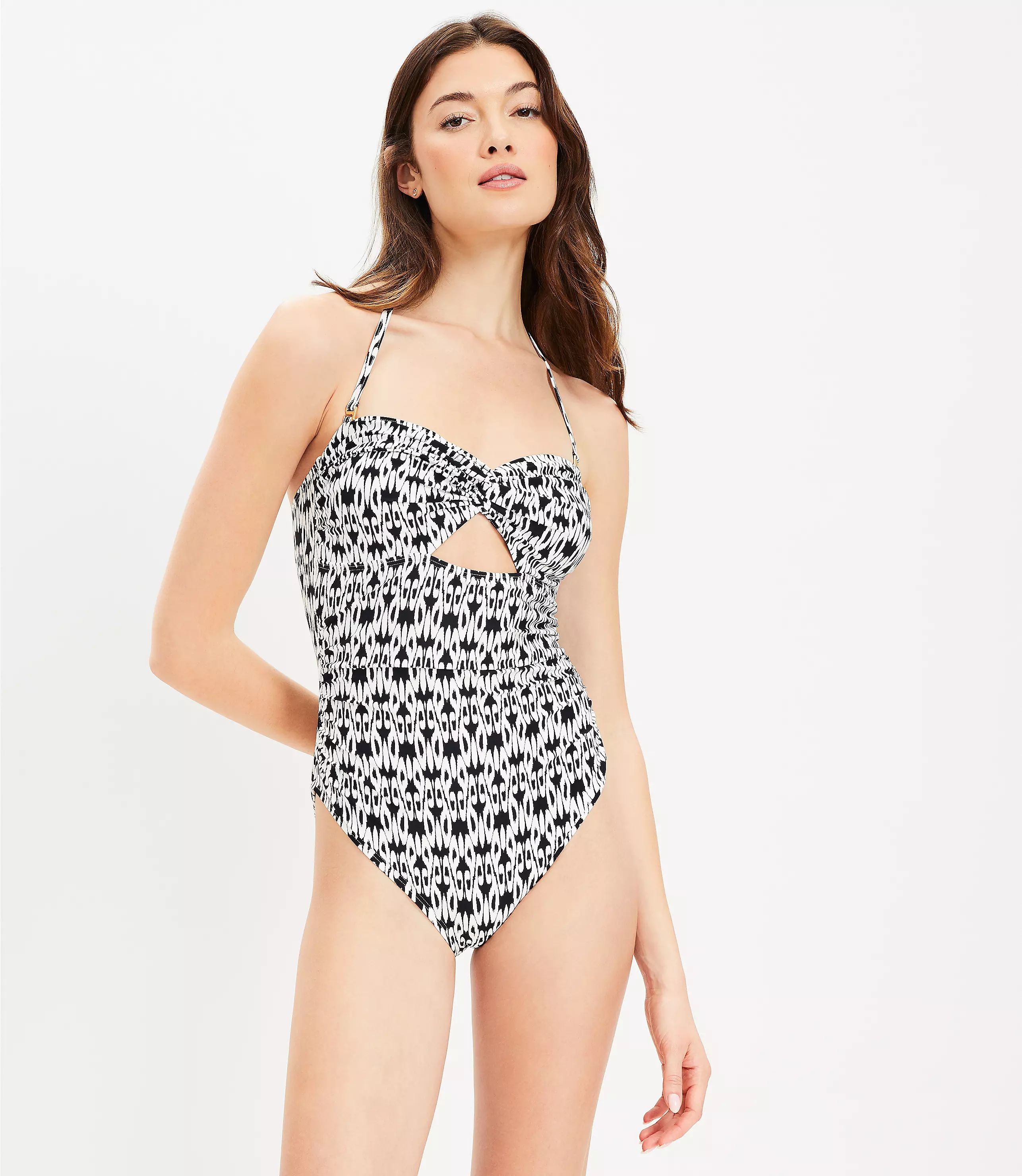 LOFT Beach Twist Bandeau One Piece Swimsuit | LOFT