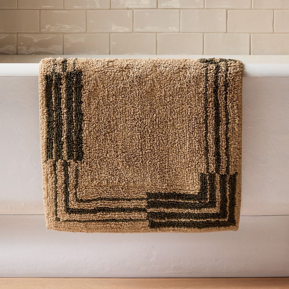 Pierce & Ward Stripe Border Bath Mat | West Elm (US)
