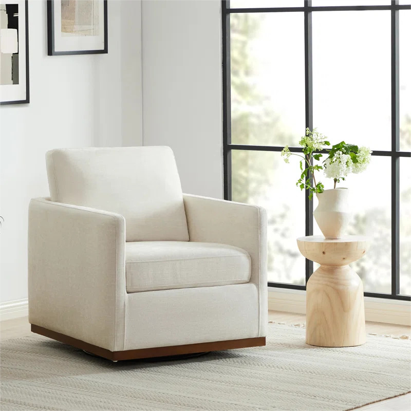 Benten Upholstered Swivel Armchair (Set of 2) | Wayfair North America