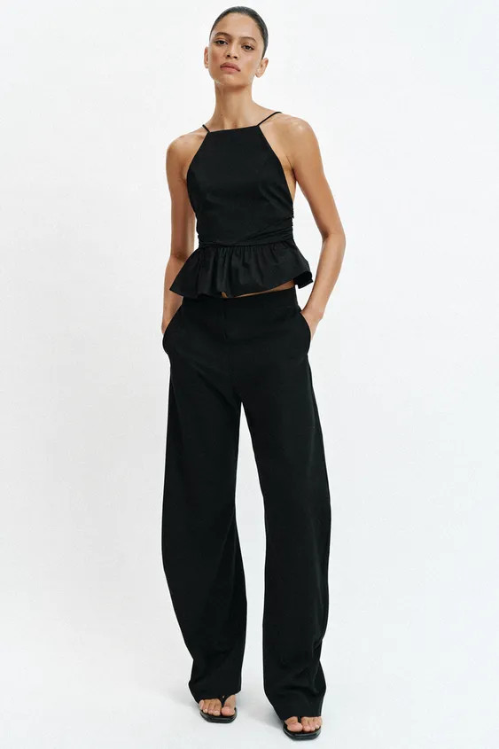 PEPLUM HALTER TOP | Zara US
