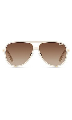 Quay High Profile Sunglasses in White & Brown from Revolve.com | Revolve Clothing (Global)
