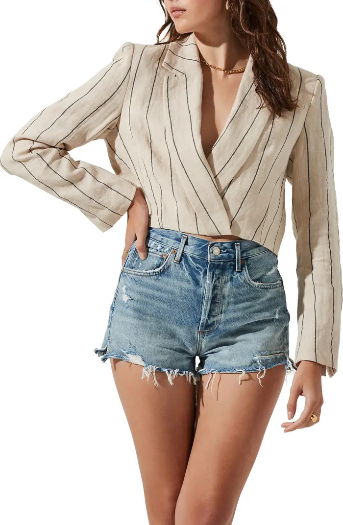 Rozette Pinstripe Linen Jacket | Nordstrom Rack
