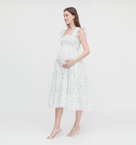 The Maternity Ellie Nap Dress - Pastel Trellis | Hill House Home US