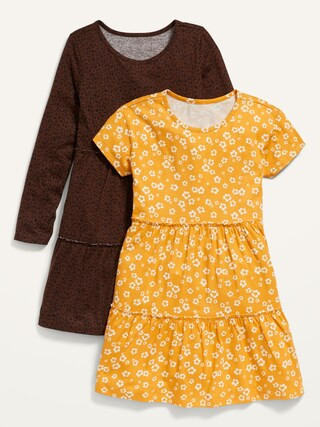 Printed Swing Jersey-Knit Dress 2-Pack for Girls | Old Navy (US)
