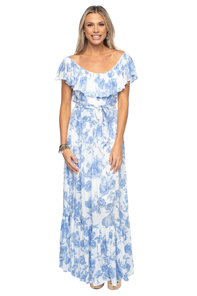 BuddyLove Heather Ruffled Bust Maxi Dress - Tea Party | BuddyLove