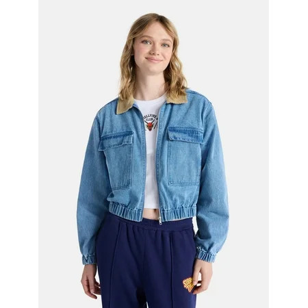 Netflix Stranger Things Cotton Denim Jacket from No Boundaries Women’s and Women’s Plus | Walmart (US)