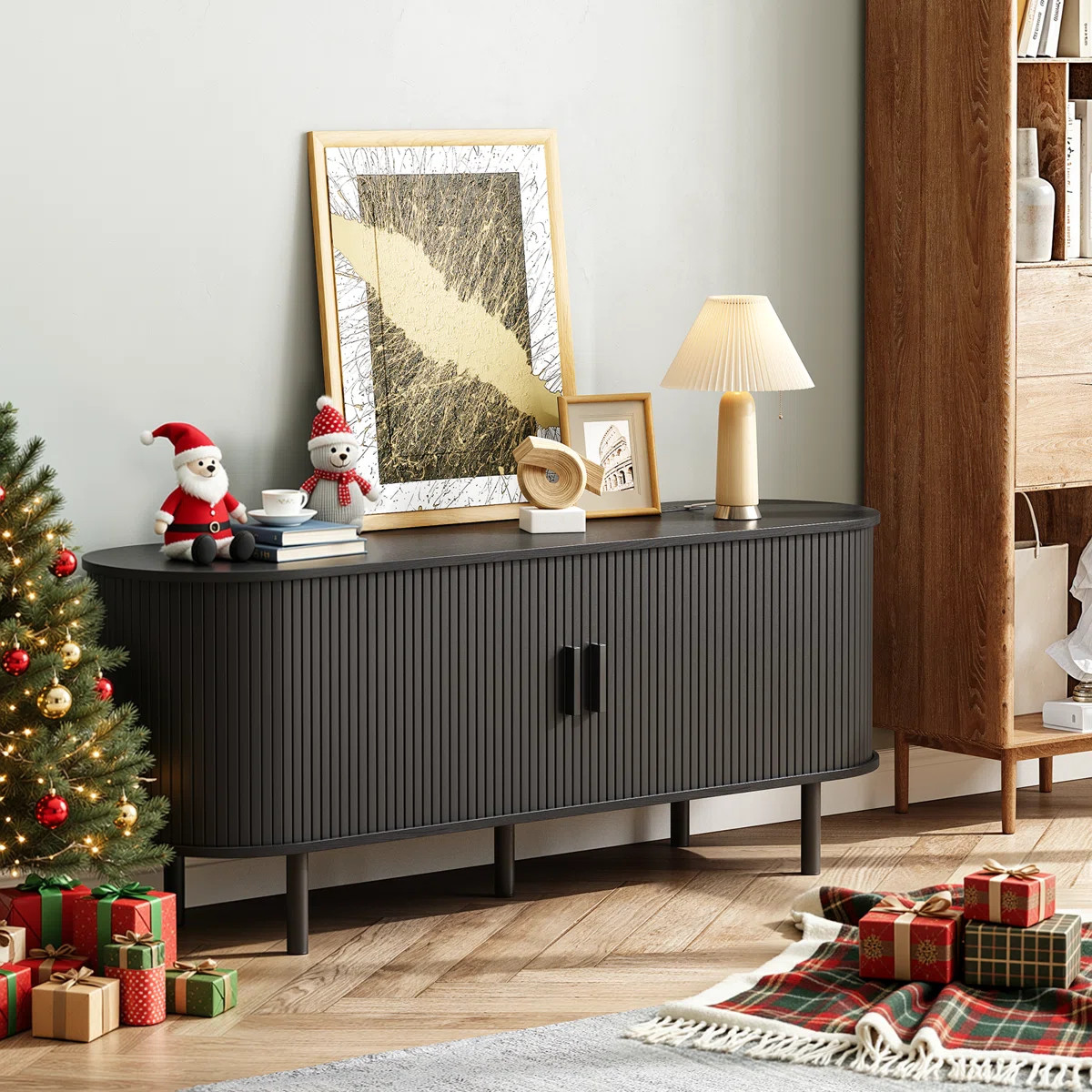 Jalonda Modern Wood TV Stand with Storage and Shelves to Fit TVs | Wayfair North America