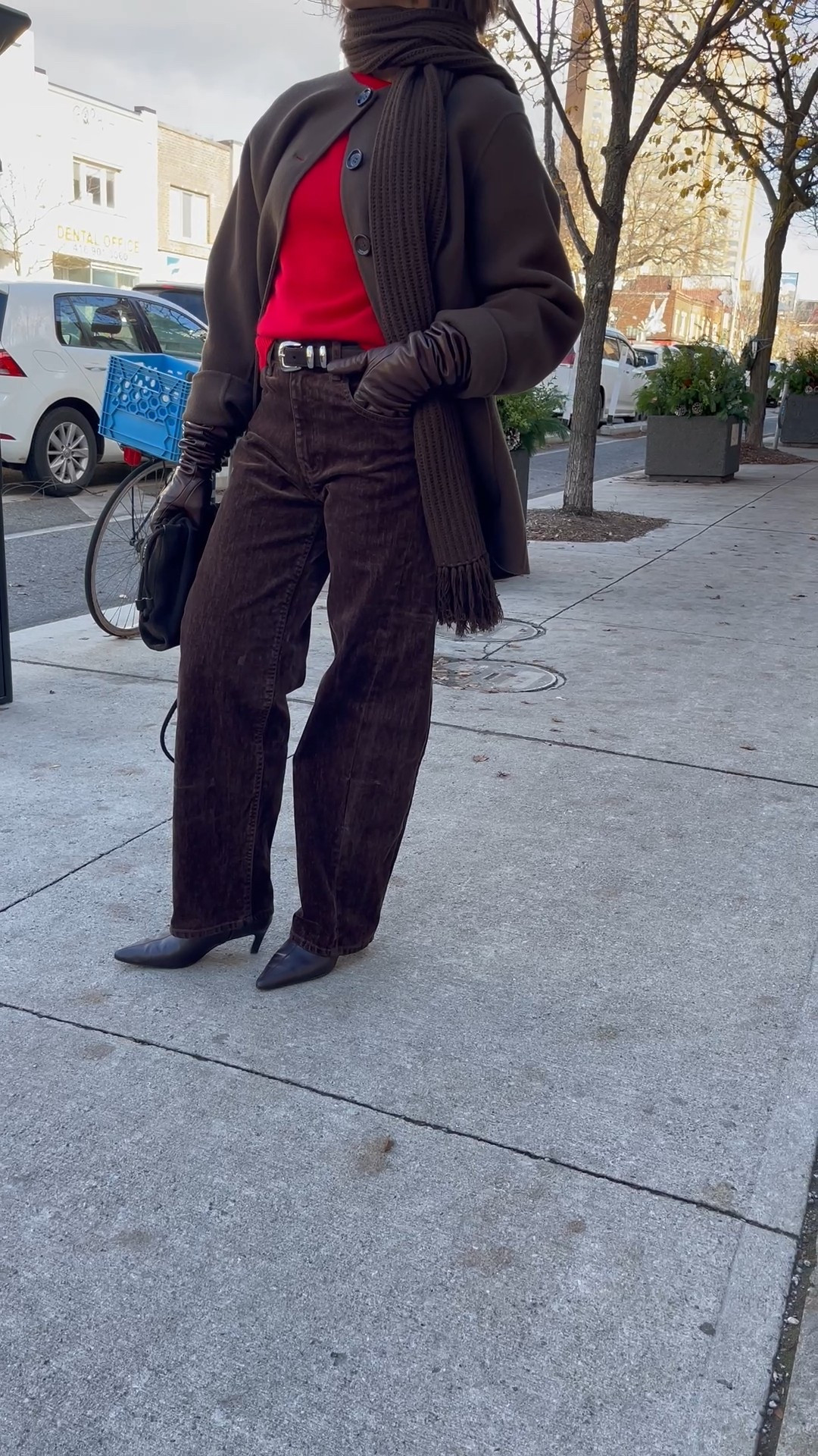 Love the brown and pop of red!!

Scarf coat (s), flocked brown barrel jeans (0), brown boots, red cashmere knit (xs)

For Fabrique - use hisansh15 for new customers, hisansha10 for existing customers.

#LTKFindsUnder100 #LTKootd #LTKSeasonal