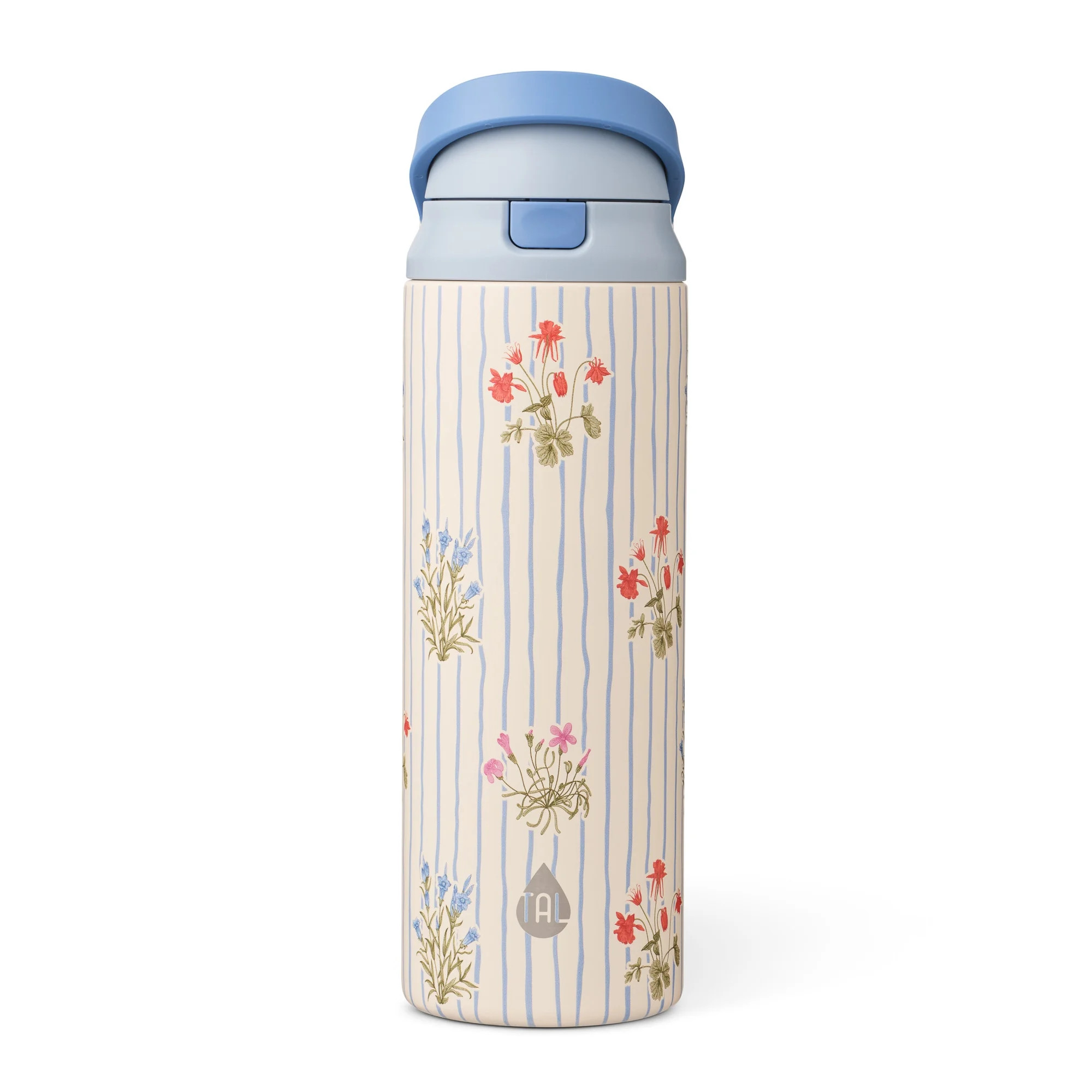 TAL Stainless Steel 2-in-1 Straw and Chug Water Bottle with Push Lid 24 fl oz, Flowers | Walmart (US)