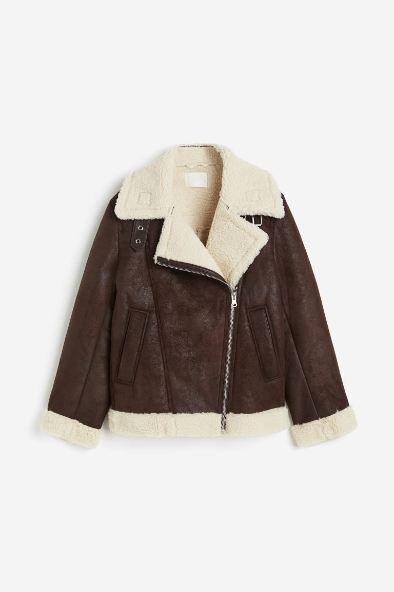 Oversized Teddy-fleece-lined Jacket | H&M (US + CA)