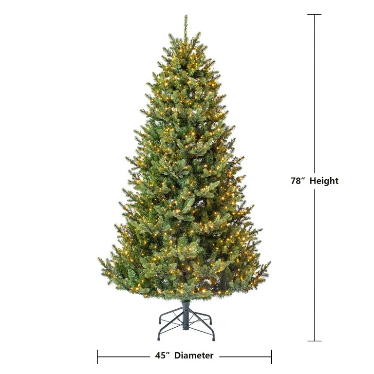 My Texas House 6.5' Grand Spruce Prelit Green Artificial Christmas Tree with LumaDazzle Color-Cha... | Walmart (US)