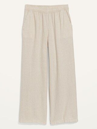 High-Waisted Linen-Blend Wide-Leg Pants for Women | Old Navy (US)