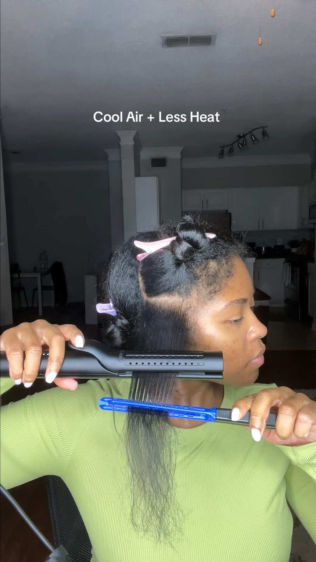 At-home silk press using cool air 👀✨ I love the Tymo 2-in-1 Airflow curler and flat iron. Coated in essential oils and cool air this hair straightener worked perfect on my hair. My hair is so silky and shiny! 

#LTKBeauty #LTKValentine #LTKselfcare