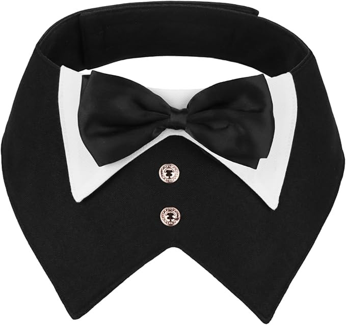 ADOGGYGO Dog Tuxedo, Wedding Birthday Dog Bowtie Collar, Pet Tux Bandana Collar for Medium Pets (... | Amazon (US)