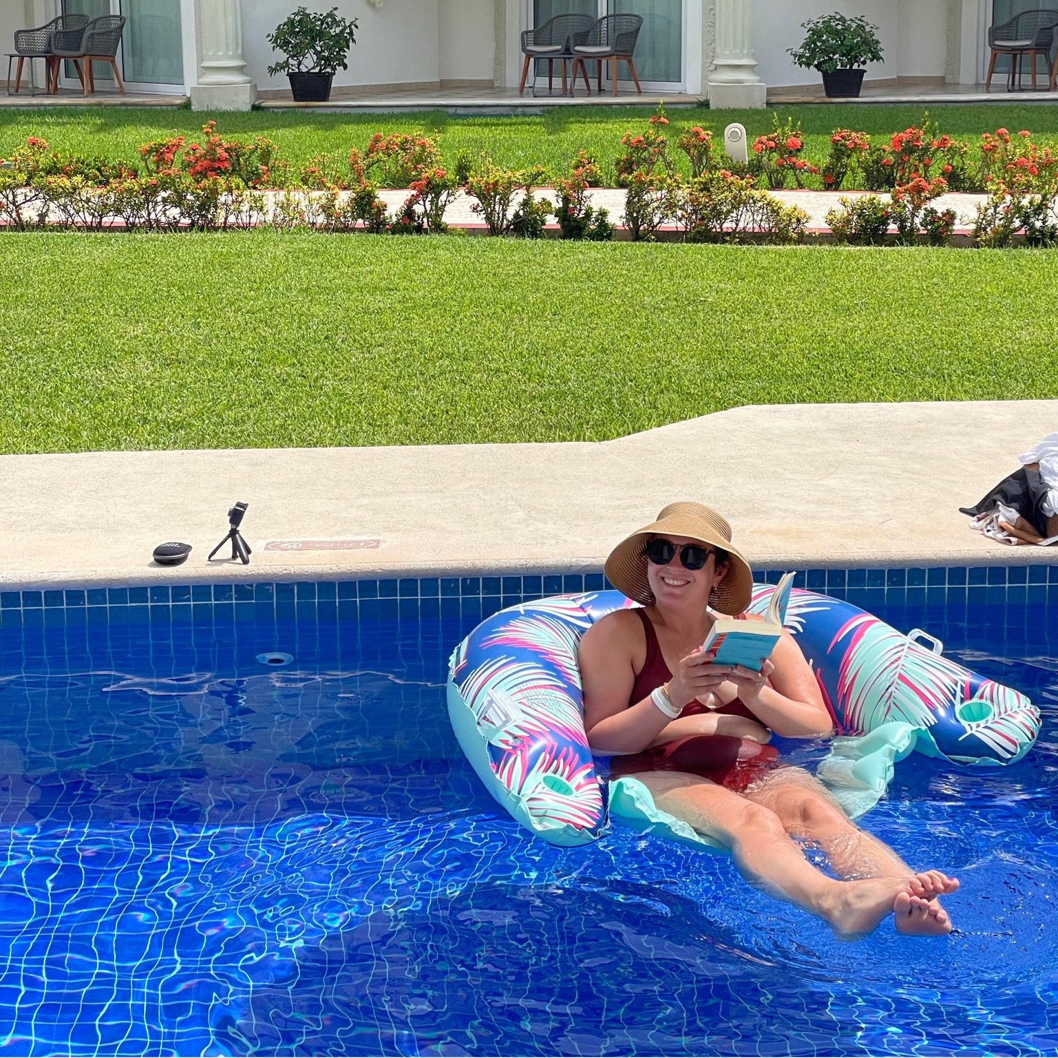 My favorite pool floatie for summer reading is on sale. This print is from last year but they have some cute ones this year. I also linked a travel sun hat because having one in your bag is super handy! 

#LTKswim #LTKSeasonal