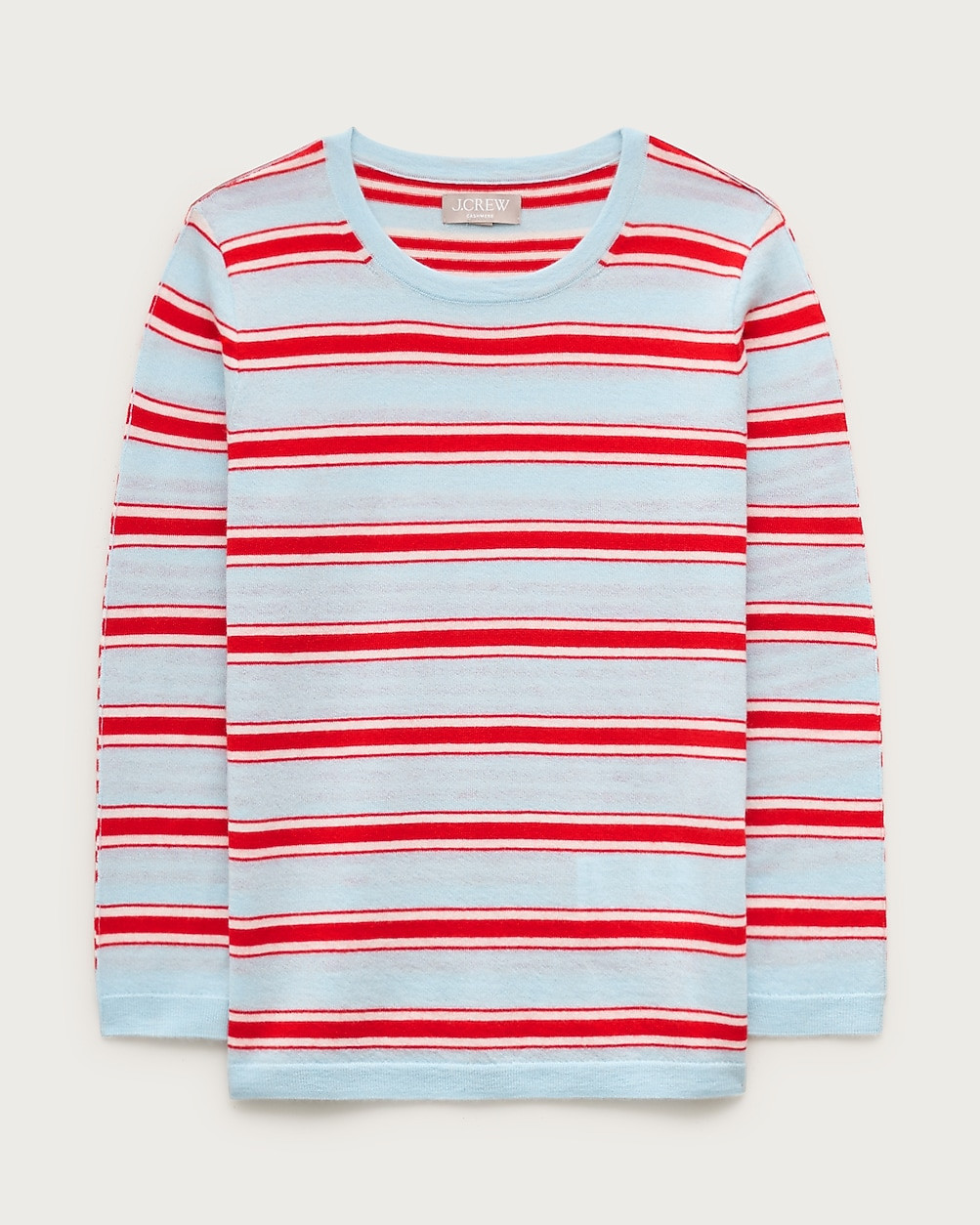Featherweight cashmere crewneck in mixed stripe | J. Crew US
