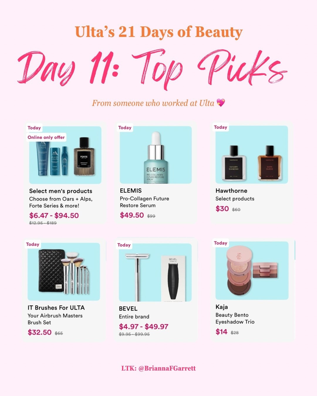 Day 11 Beauty Deals

Ulta’s 21 Days of Beauty Day 11 deals are live 👀

Today’s lineup includes some great picks across skincare, makeup, tools, and grooming. Sharing the standout deals from today’s sale as someone who used to work at Ulta. 🩷🧡

Everything from today’s sale is linked below. 💕

#LTKBeauty #LTKMens #LTKSaleAlert