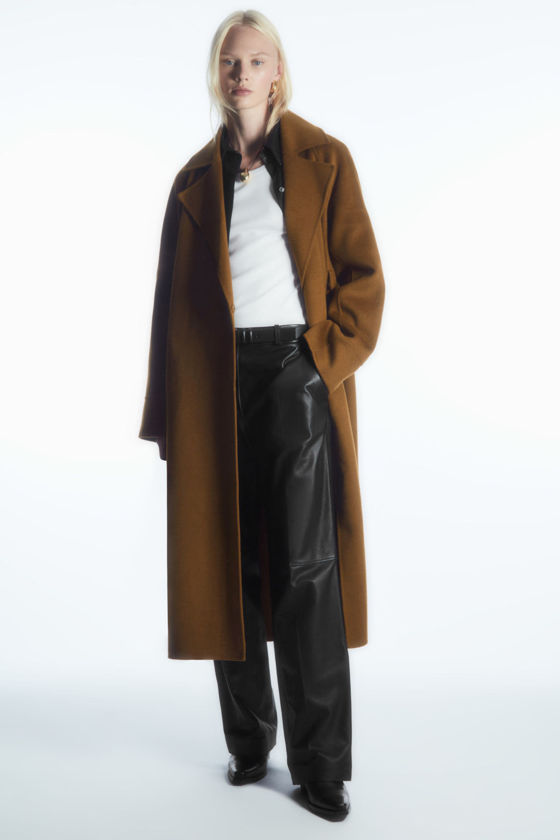 BELTED DOUBLE-FACED WOOL COAT | COS (US)