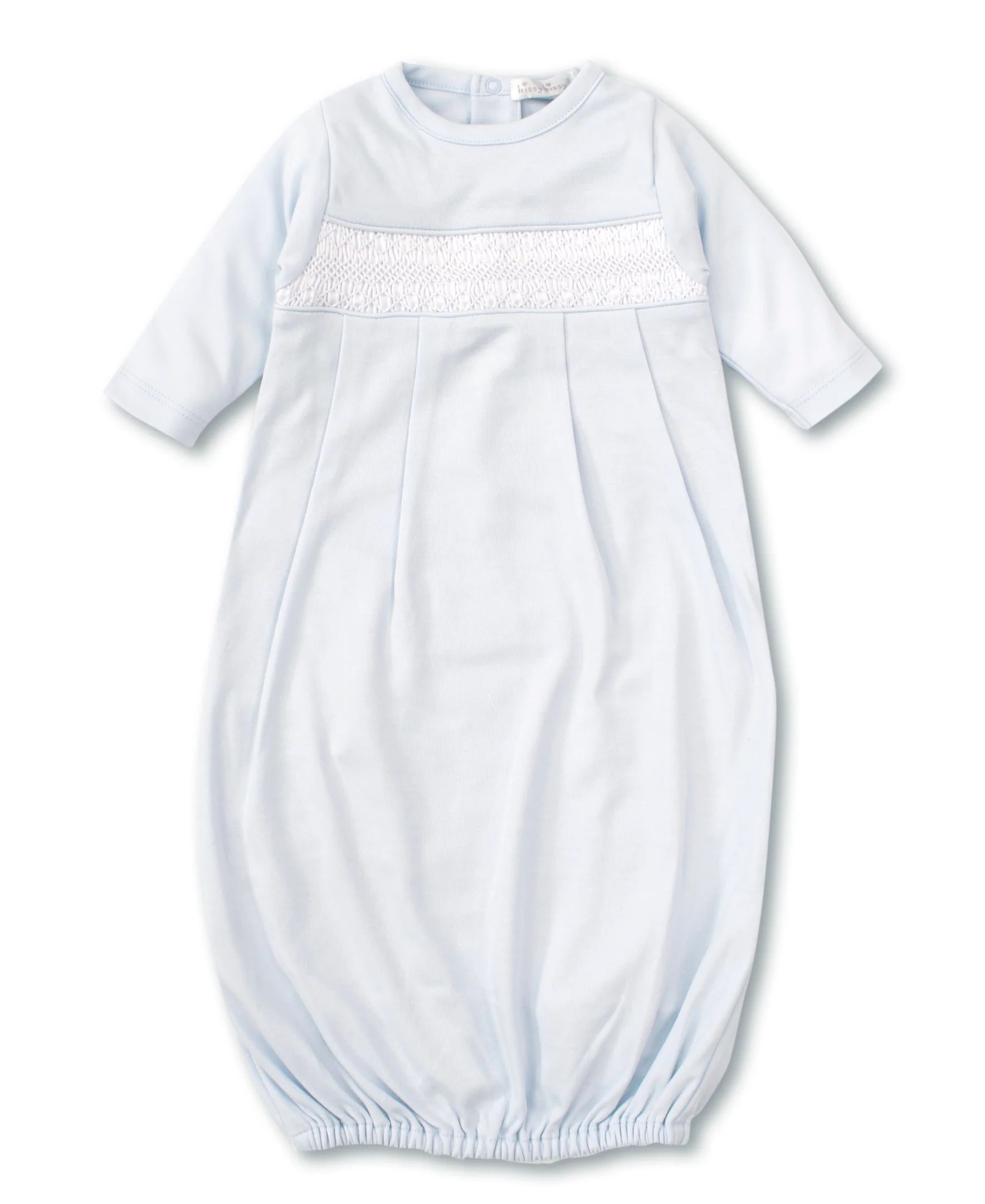Hand Smocked CLB Charmed Blue Sack Gown | Kissy Kissy