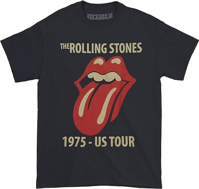 Rolling Stones Men's Classic US Tour 75 T-Shirt Blue | Amazon (US)