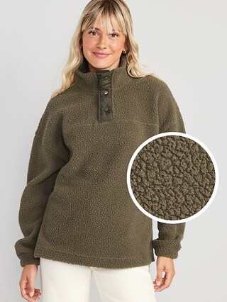 Step-Hem Sherpa Pullover for Women | Old Navy (US)