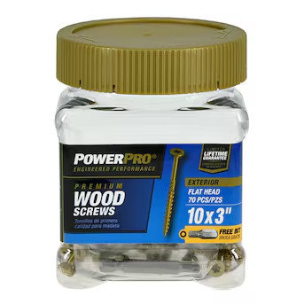 Power Pro #10 x 3-in Epoxy Exterior Wood screws ( 70 -Per Box ) | Lowe's
