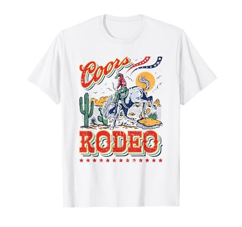 Vintage Cowhide Riding Coors Cowboys Western Country Rodeo T-Shirt | Amazon (US)