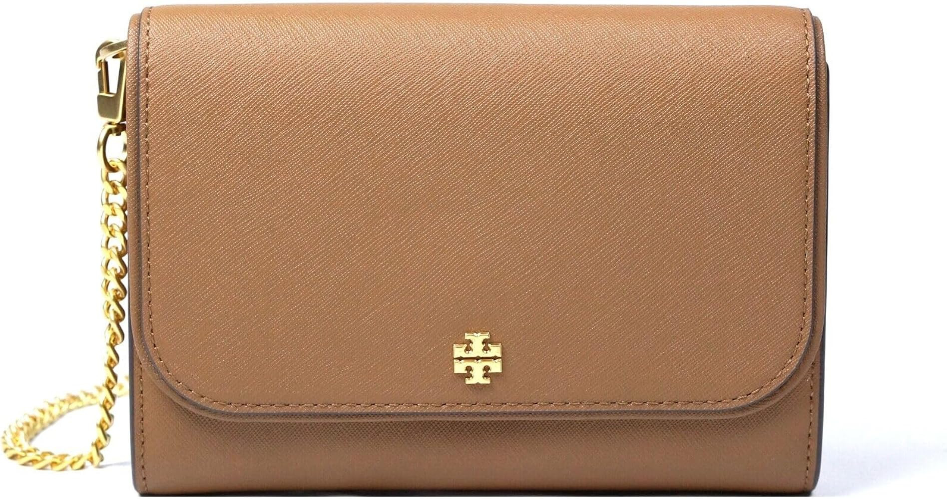 Tory Burch Emerson Chain Wallet Leather Cross Body Bag (Moose) | Amazon (US)