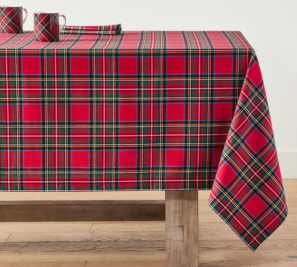 Stewart Plaid Cotton Rectangular Tablecloth | Pottery Barn CA