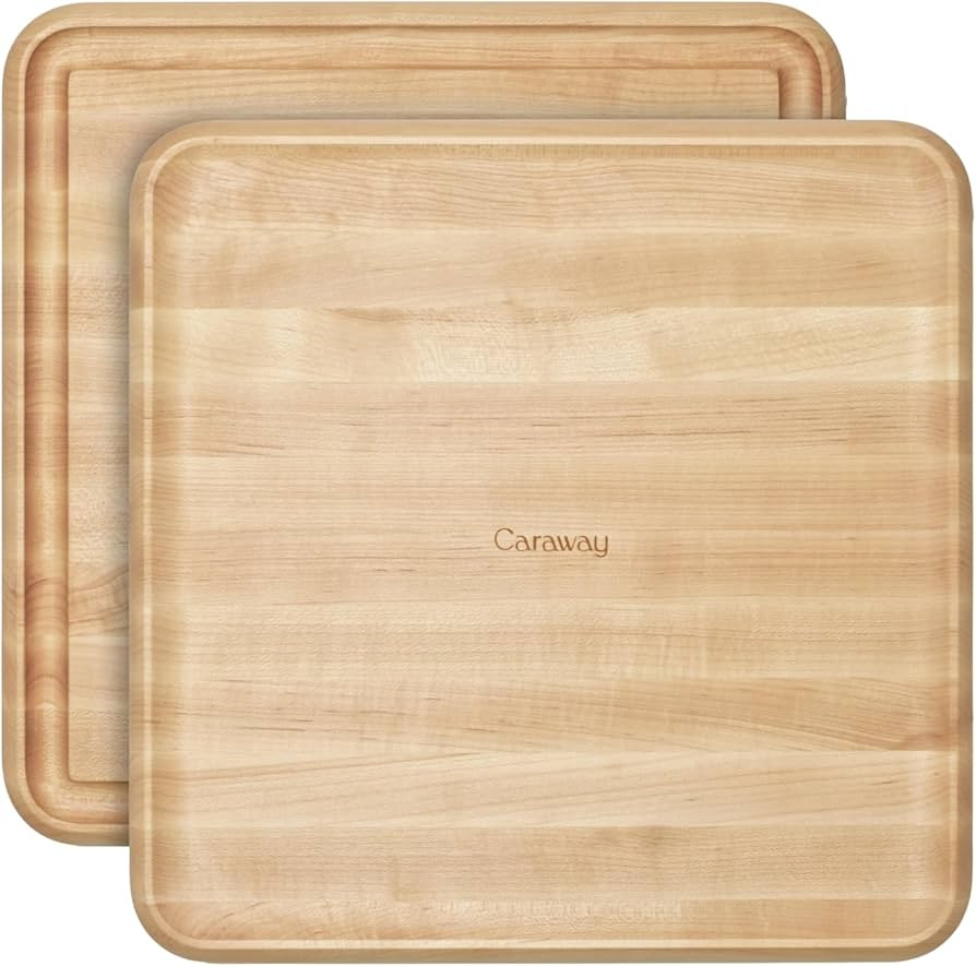 Caraway 12” Prep & Serve Butcher Block, Wood Cutting Board for Kitchen, Square Dual-Sided Chopp... | Amazon (US)