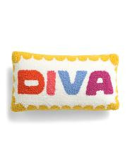 9x16 Diva Hooked Pillow | TJ Maxx