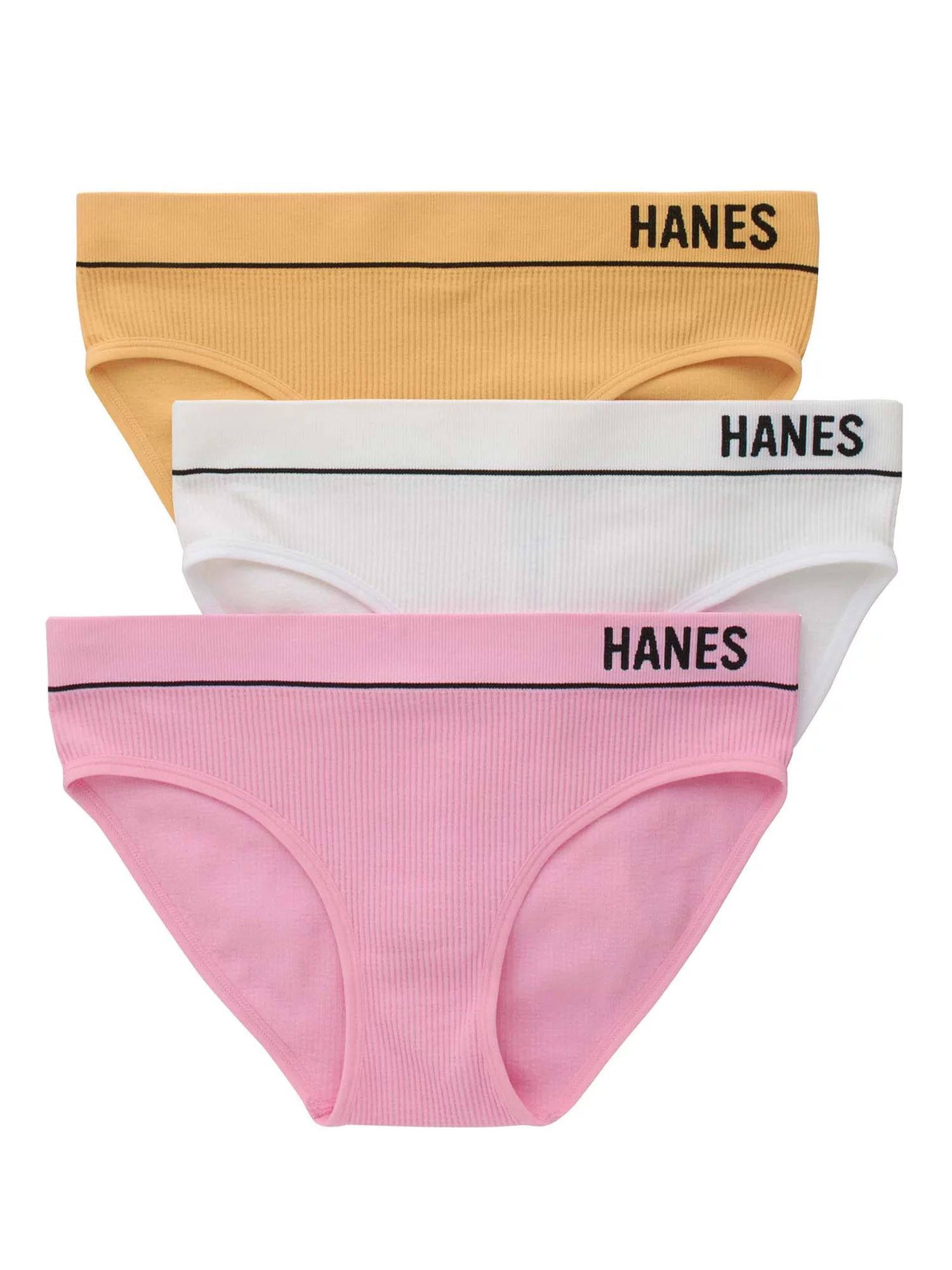 Hanes Classics Womens Seamless Retro Rib Bikini , 3 Pack | Walmart (US)