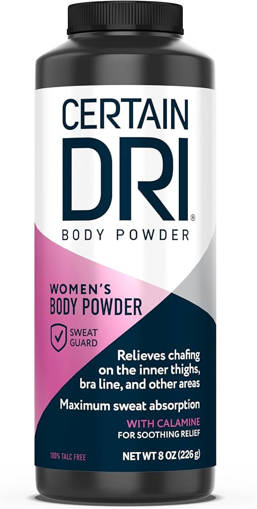 Certain Dri Body Powder for Women, Maximum Sweat Absorption & Moisture Control, 8 Ounces, 1 Pack | Amazon (US)