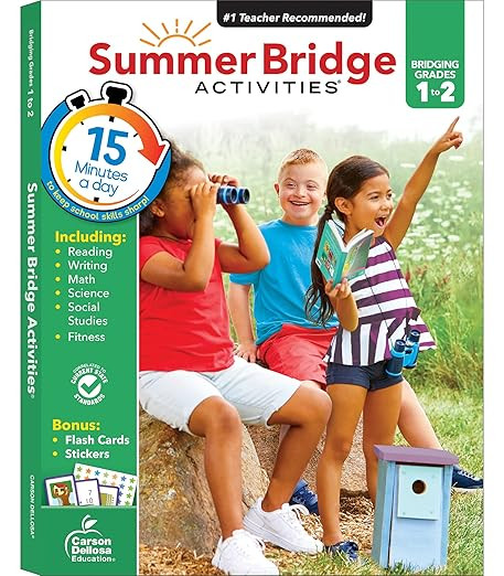 Summer Bridge Activities 1st to 2nd Grade Workbook, Activity Book With Math, Reading Comprehensio... | Amazon (US)
