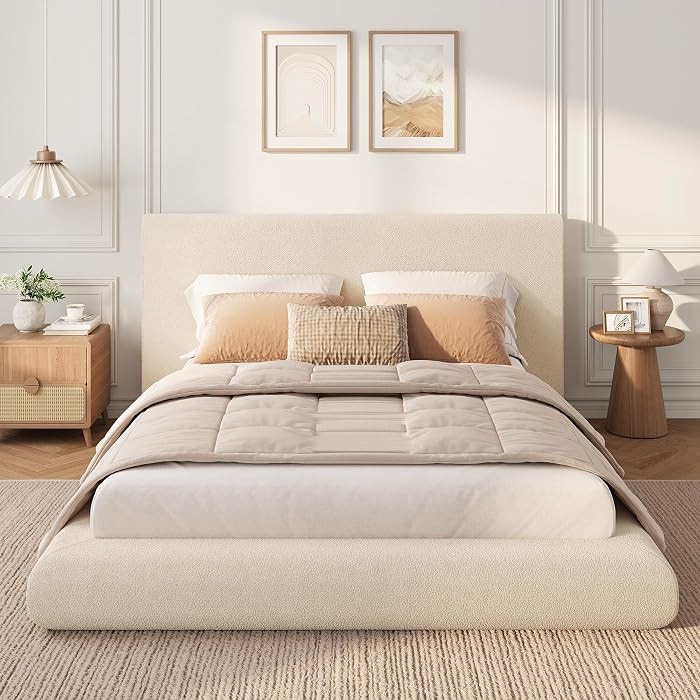 Garvee Cloud Bed Frame King Size with Upholstered Headboard | Amazon (US)
