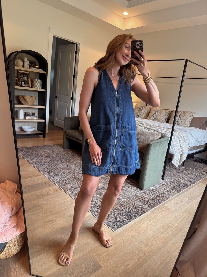 Love this denim mini dress from Walmart. Just another great summer find, would be so cute for a day out with the family, or even a vacay look! 

 #LTKgrwm #LTKootd #LTKmomlife
