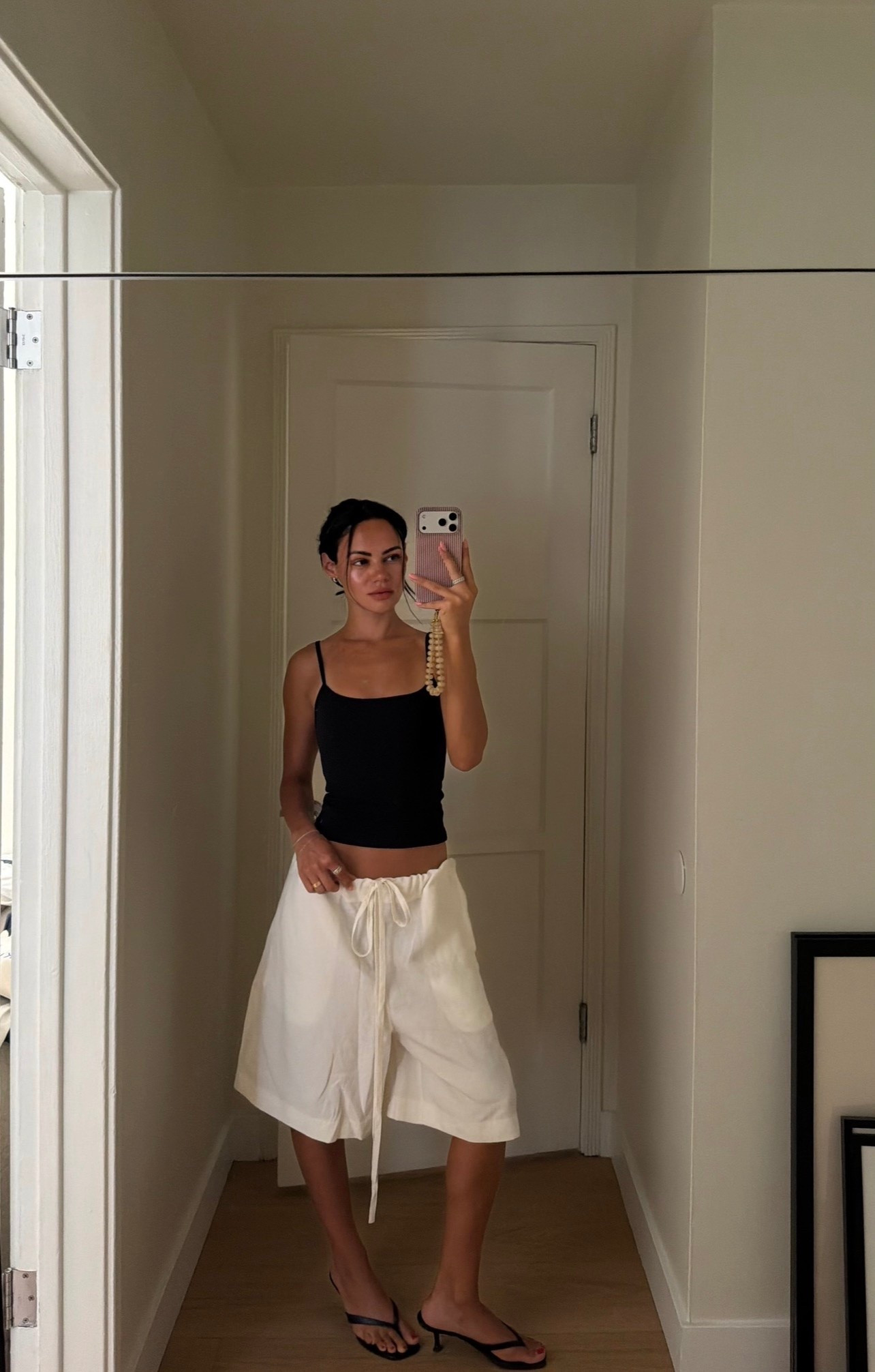 black tank top, venroy linen pants, Marc fisher black heels, casely stripe phone case

#LTKdayinmylife #LTKootd #LTKfitnessgoals