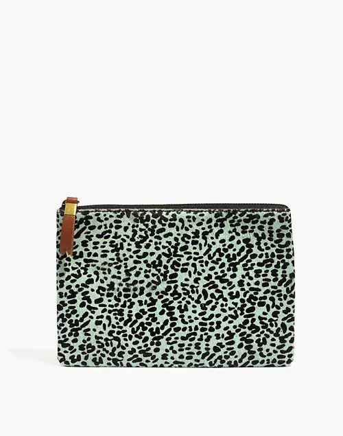 The Leather Pouch Clutch in Printed Calf Hair | Madewell
