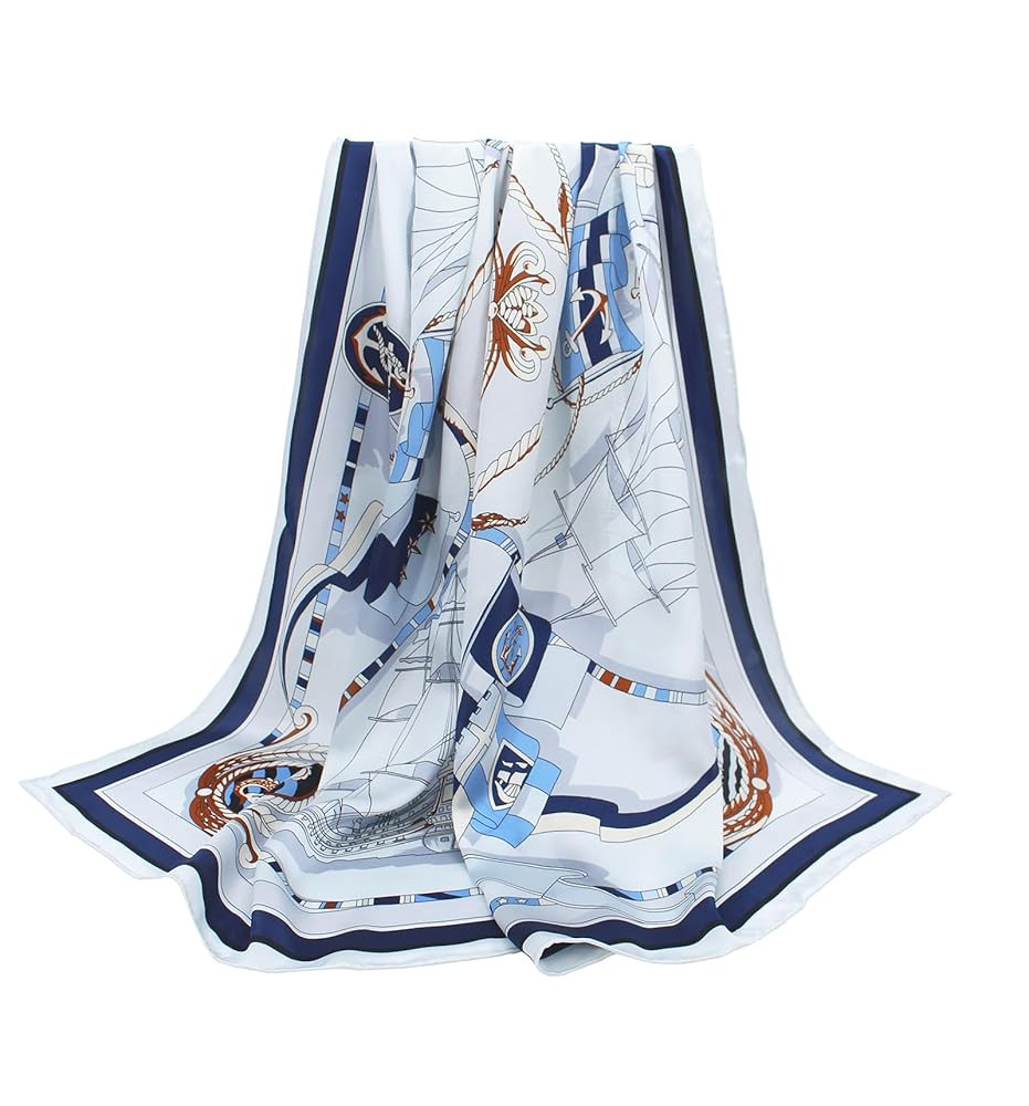 ANDANTINO 100% Silk Scarf 43" Large Square Lightweight Headscarf& Shawl–Women Hair Wraps-With G... | Amazon (US)