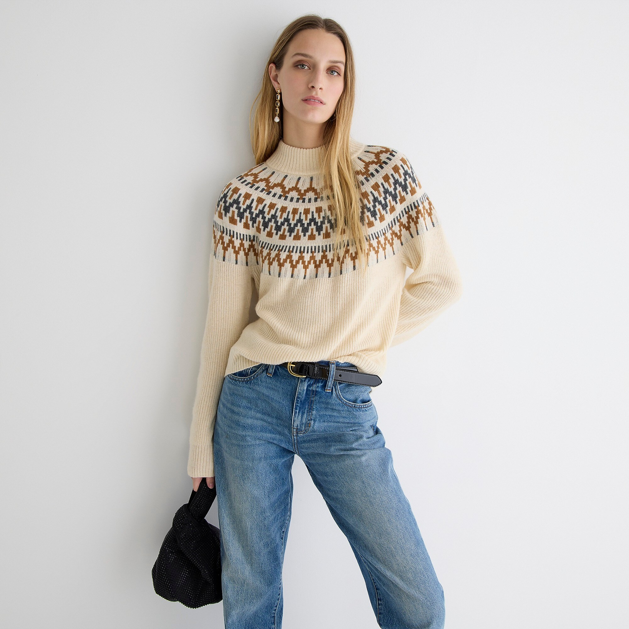 Fair Isle mockneck pullover sweater | J. Crew US