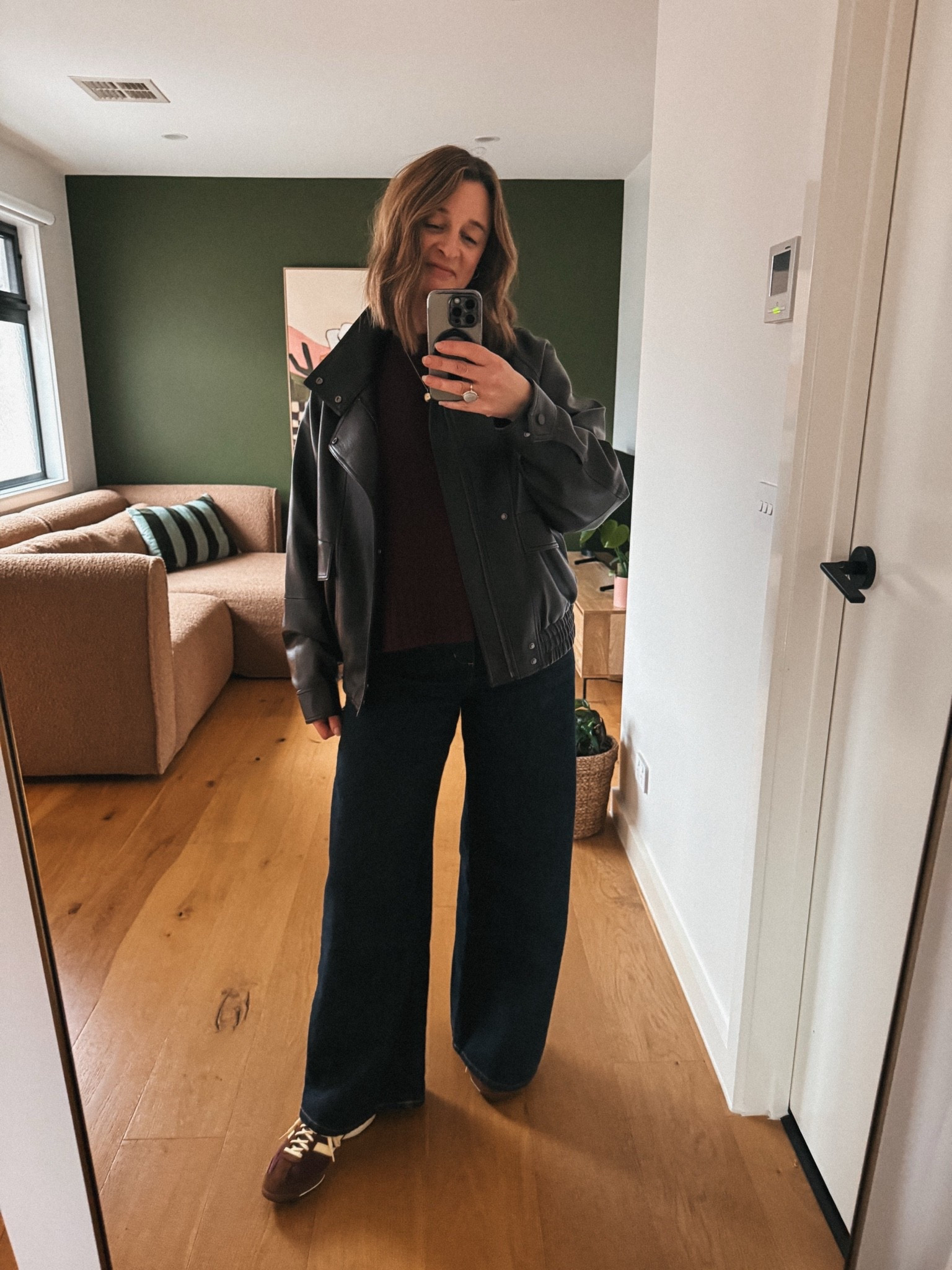 Jeans - Country Road. Wearing my usual size 8
Sweater - Assembly Label. Sized up
To a 10
Tee - Assembly Label - wearing an 8
Jacket - Elka Collective. Wearing my usual size 8 
Sneakers  - Adidas. Sized up half size.

#LTKuk #LTKstyletip #LTKshoes