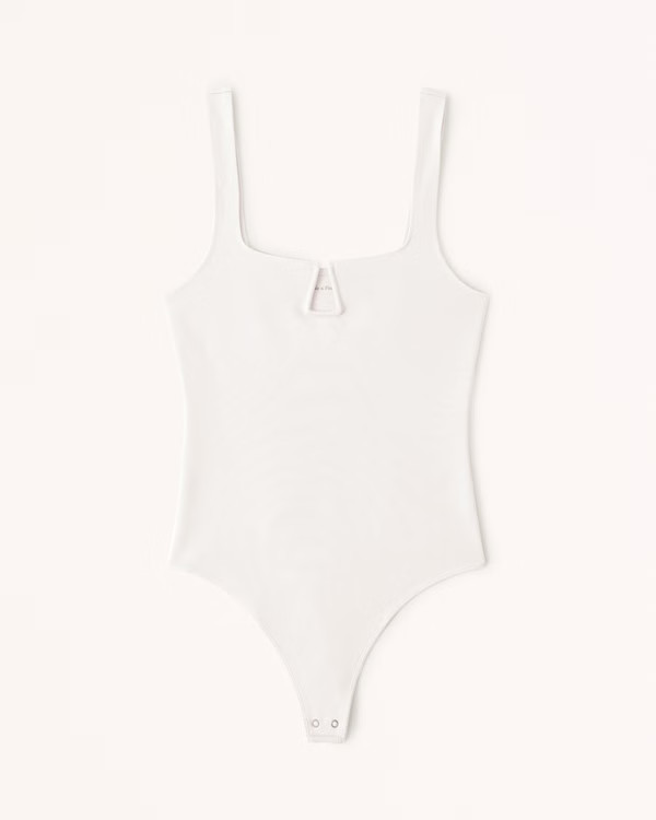 Women's Ponte Notch-Neck Bodysuit | Women's Tops | Abercrombie.com | Abercrombie & Fitch (US)